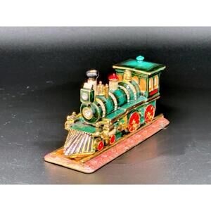 Bejeweled Nobility 4070 Vintage Decorative Train Trinket Box Steam Locomotive